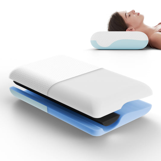 ROYGBIV Ergonomisches Memory-Schaum Nackenstützkissen – 4-in-1 Liegekomfort, 11 cm Höhe, doppelseitiger Bezug, atmungsaktiv