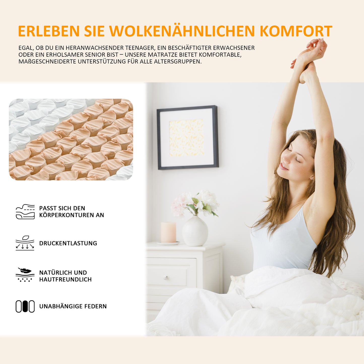 ROYGBIV 22cm Pocket Spring Mattress - 7-Zone Support