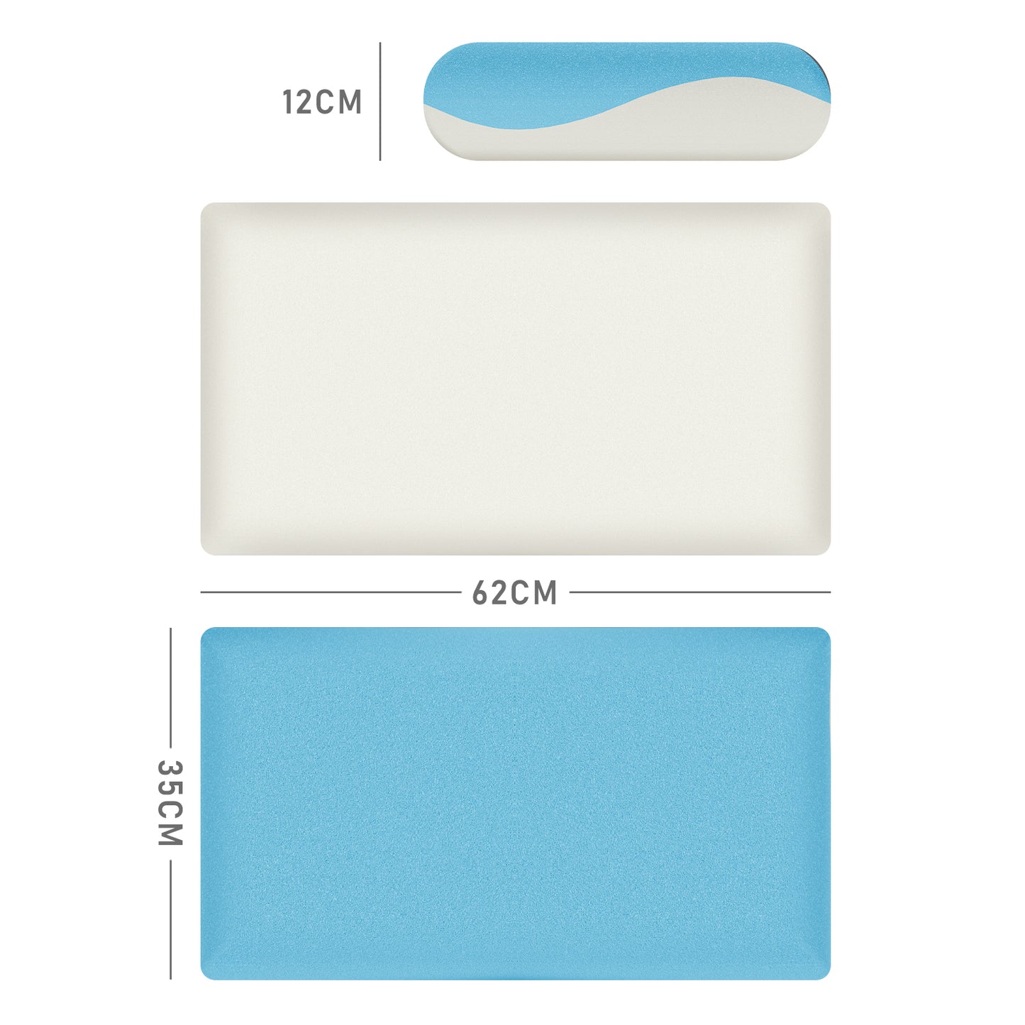Nackenstützkissen Memory Foam Kissen, Orthopädisches Kissen, 12cm Höhe 