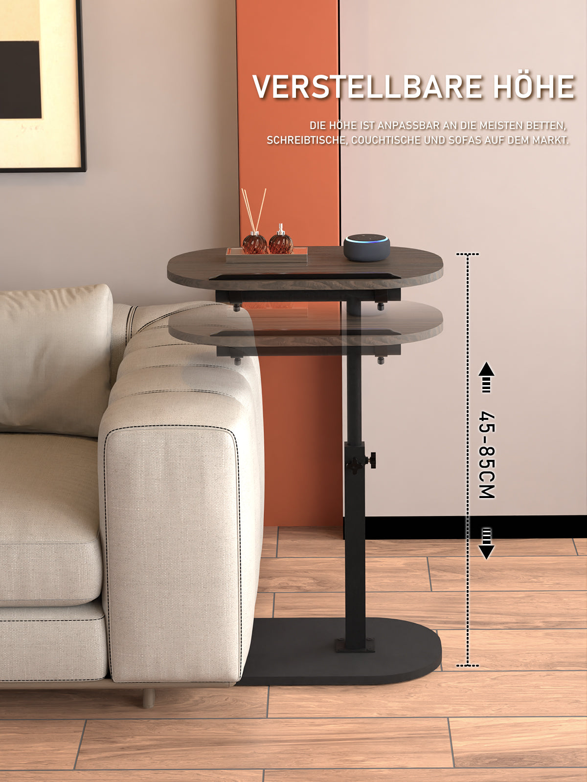 Beistelltisch C-Form mit 360° Drehfunktion