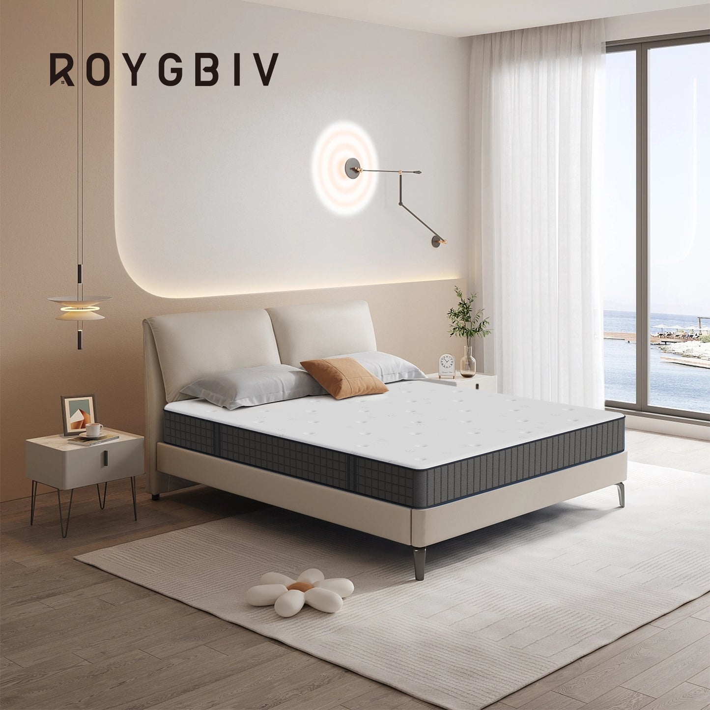 25 cm Taschenfederkernmatratze H3 Medium – 7-Zonen-Unterstützung, Diatomitschaum, orthopädisch | ROYGBIV