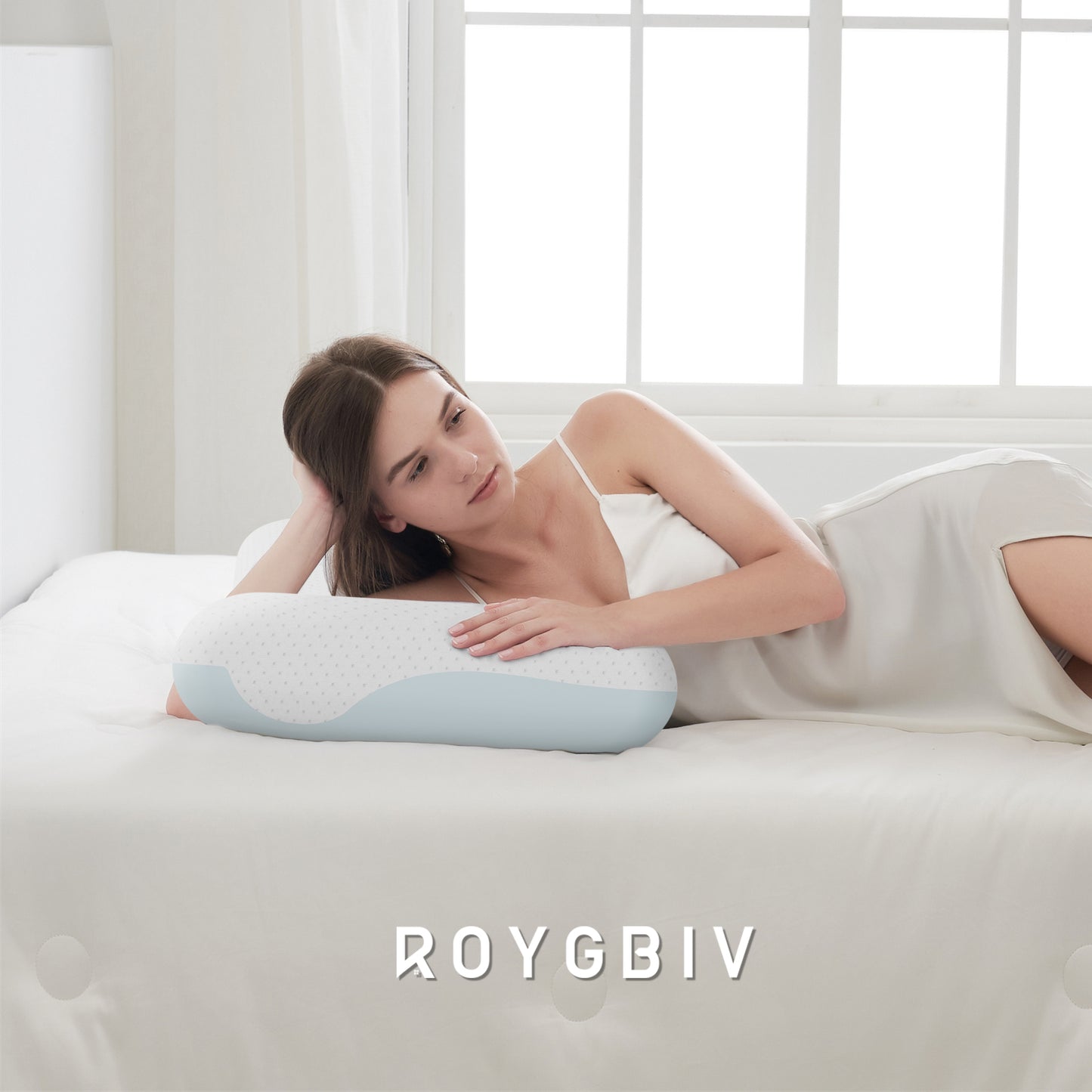 ROYGBIV Ergonomisches Memory-Schaum Nackenstützkissen – 4-in-1 Liegekomfort, 11 cm Höhe, Doppelseitiger Bezug, Atmungsaktiv