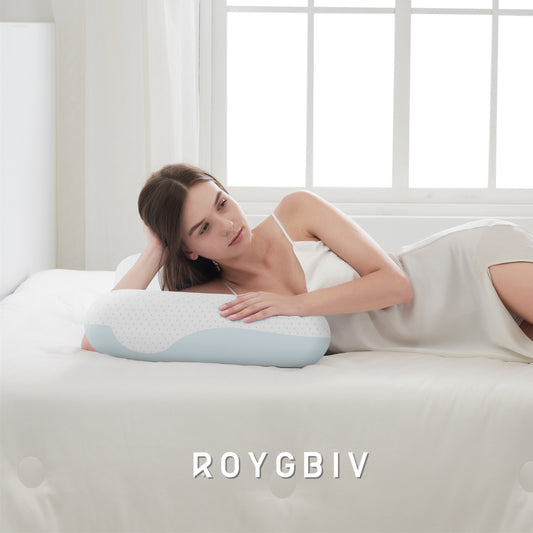 ROYGBIV Ergonomisches Memory-Schaum Nackenstützkissen – 4-in-1 Liegekomfort, 11 cm Höhe, doppelseitiger Bezug, atmungsaktiv 